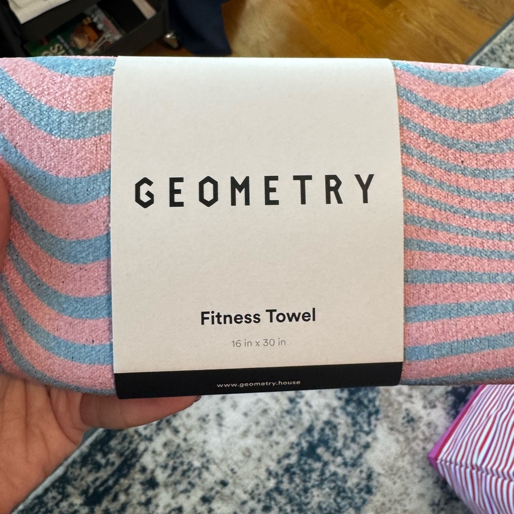 Geometry Pink and Blue Fitness Towel